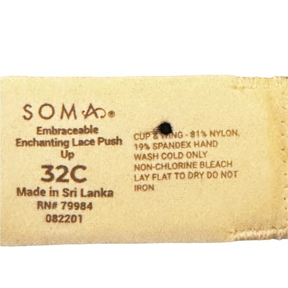 Soma  Lace Push Up Bra Size 32 C NWOT - Picture 5 of 11